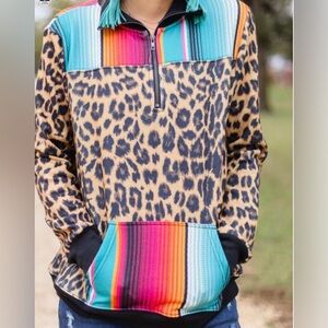 🐆Desheng Western Quarter Zip🐆